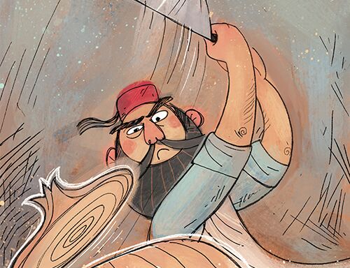 The Onion - book illustration - The braver third person makes a slice in the onion