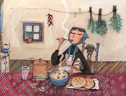 The Onion - book illustration - Tasting the onion after it had been cooked correctly